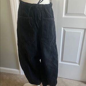 Free People Black Womens Drawstring Cargo Pants